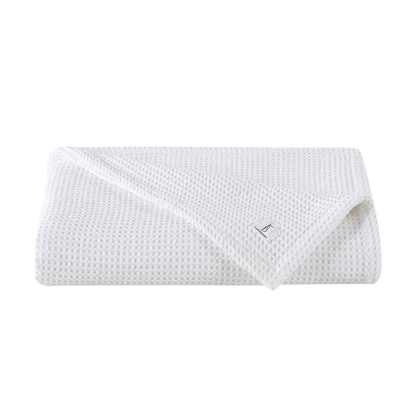 EDEllen Degeneres Waffleweave Solid White Cotton Twin Blanket