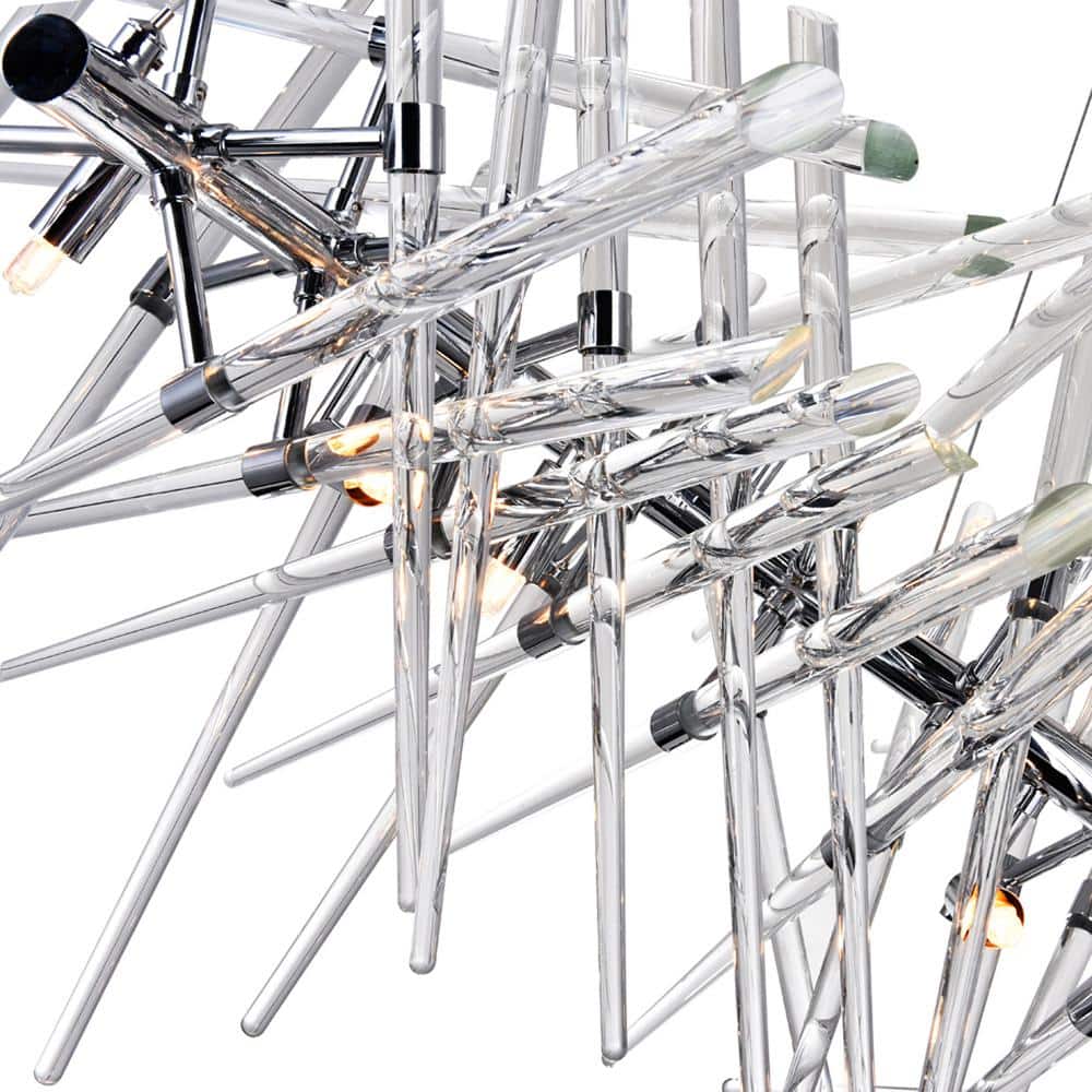Icicle Chrome and Crystal 10-Light Modern Chandelier