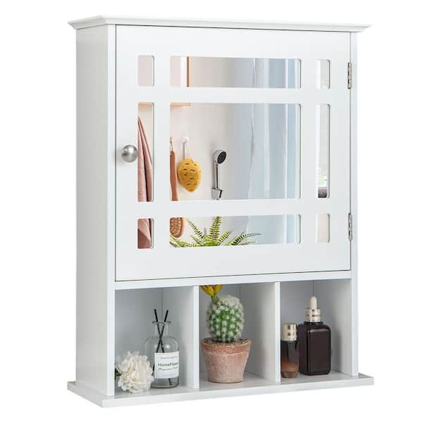 Giantex Bathroom Medicine Cabinet with Mirror, Wall Mounted Hanging Storage  Organizer with Adjustable Shelf, Mirrored Storage Cabinet for Indoor