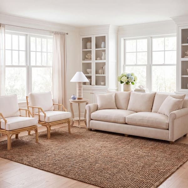 Natural Fiber Beige 10 ft. x 14 ft. Solid Area Rug