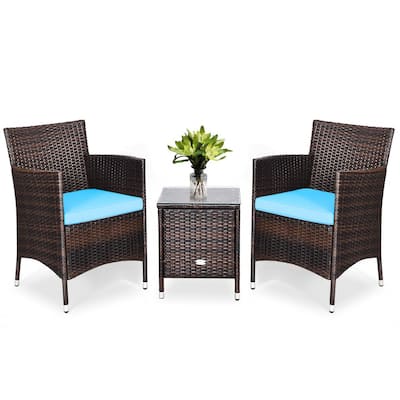 Turquoise Patio Conversation Sets, White Front Porch Furniture Set