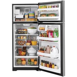 28 in. 17.5 cu. ft. Top Freezer Refrigerator in Stainless Steel with Reversible Door Hinge, LED Light Type