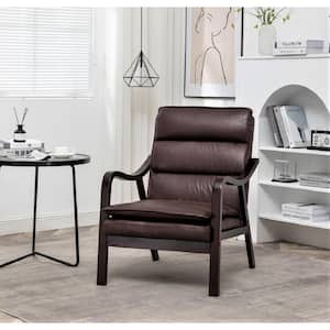 Clovis 24.8 in. Wide Mid-Century Dark Brown Microfiber Accent Chair