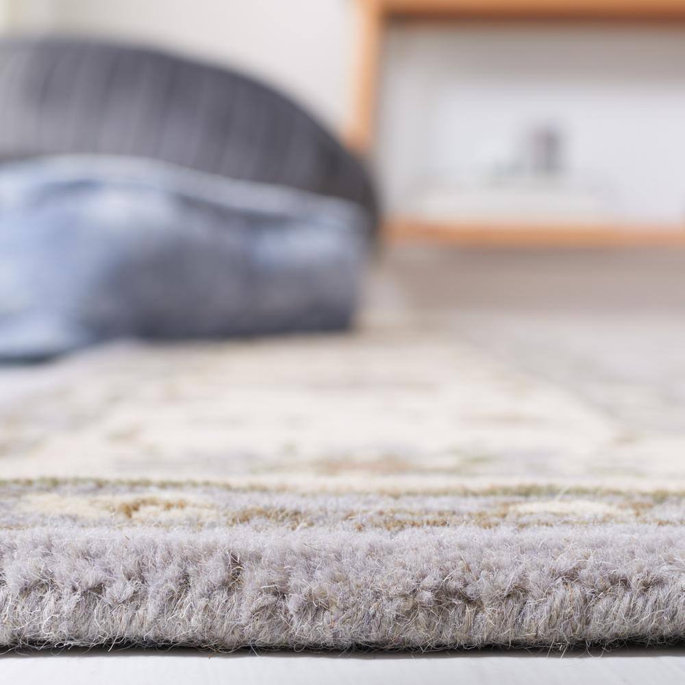 Heritage Hand-Tufted Gray Wool 6' x 9' Rectangular Rug
