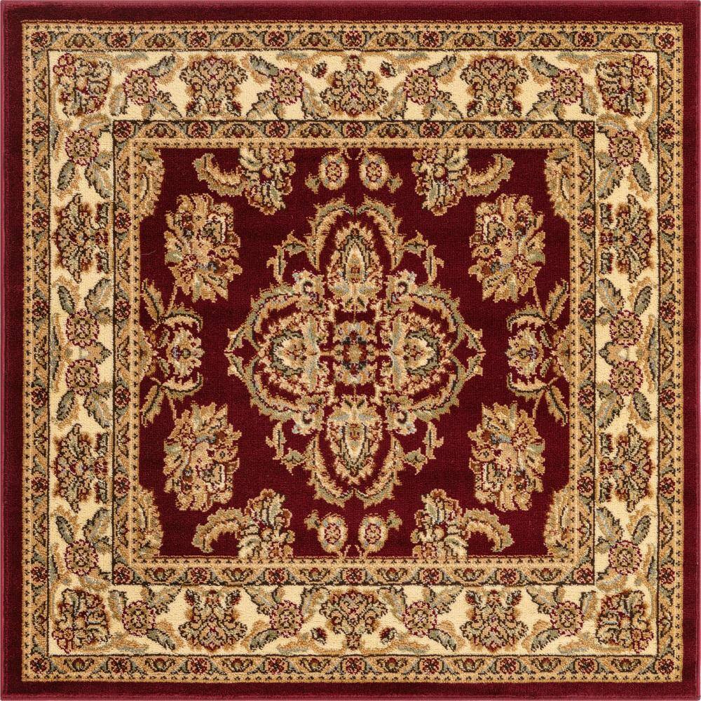 Reddington Classic Red 4' Square Synthetic Easy-Care Rug
