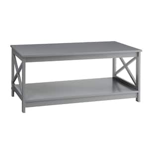 Oxford 39 .5 in. L Gray 17.75 in. H Rectangle MDF Coffee Table with Bottom Shelf