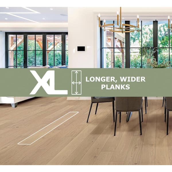 Bane XL Euro Oak 3/8 in. T x 7.5 in. W Tongue and Groove Wire Brushed Engineered Hardwood Flooring (34.36 sq. ft./Case)