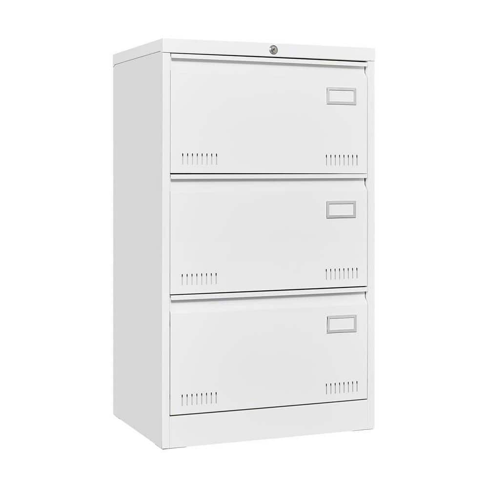 23.62 in. W x 17.71 in. D x 40.43 in. H White Metal Linen Cabinet Filing Ca