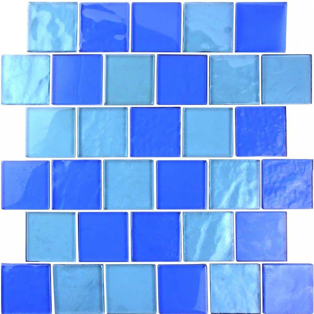 Landscape Horizon Blue 12 in. x 12 in. Square Textured Glass Mosaic  Wall And Pool Tile (9.24 Sq. Ft./Case) price history on PriceWatchPro