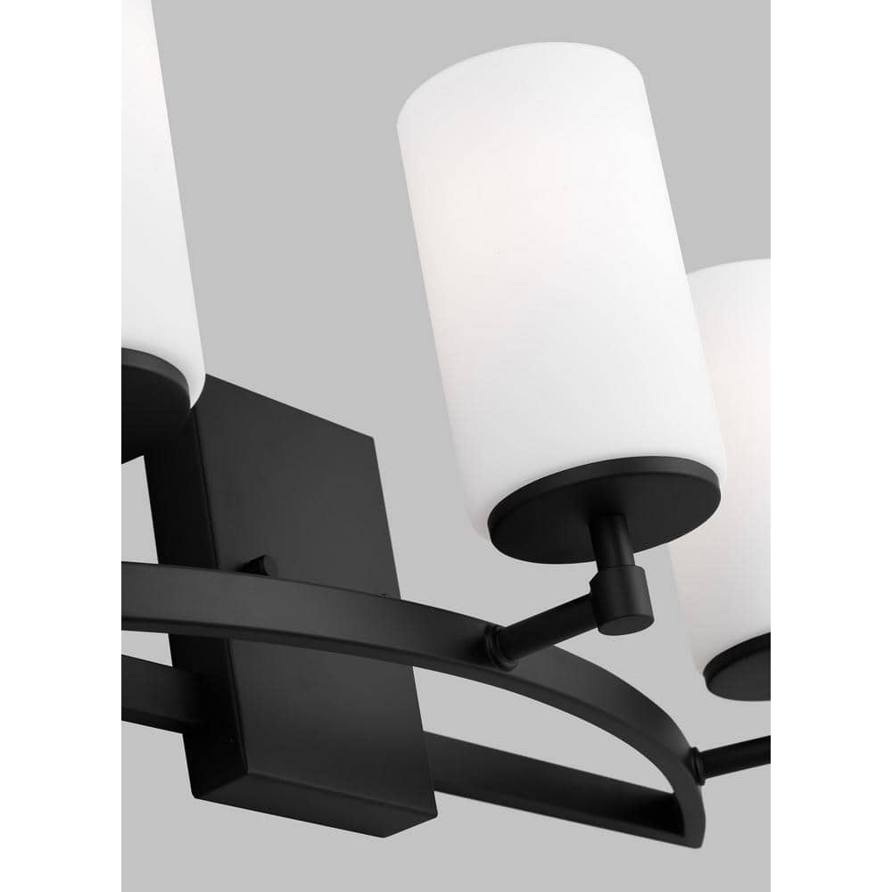 Alturas Midnight Black 3-Light LED Bath Fixture with Etched Glass