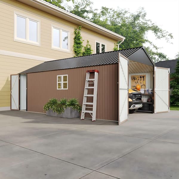 Sizzim Extra Large 20 ft. W x 12 ft. D Metal Shed For Vehicles