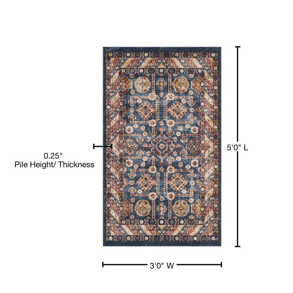 Royal Ivory Floral Bliss 3' x 5' Synthetic Area Rug