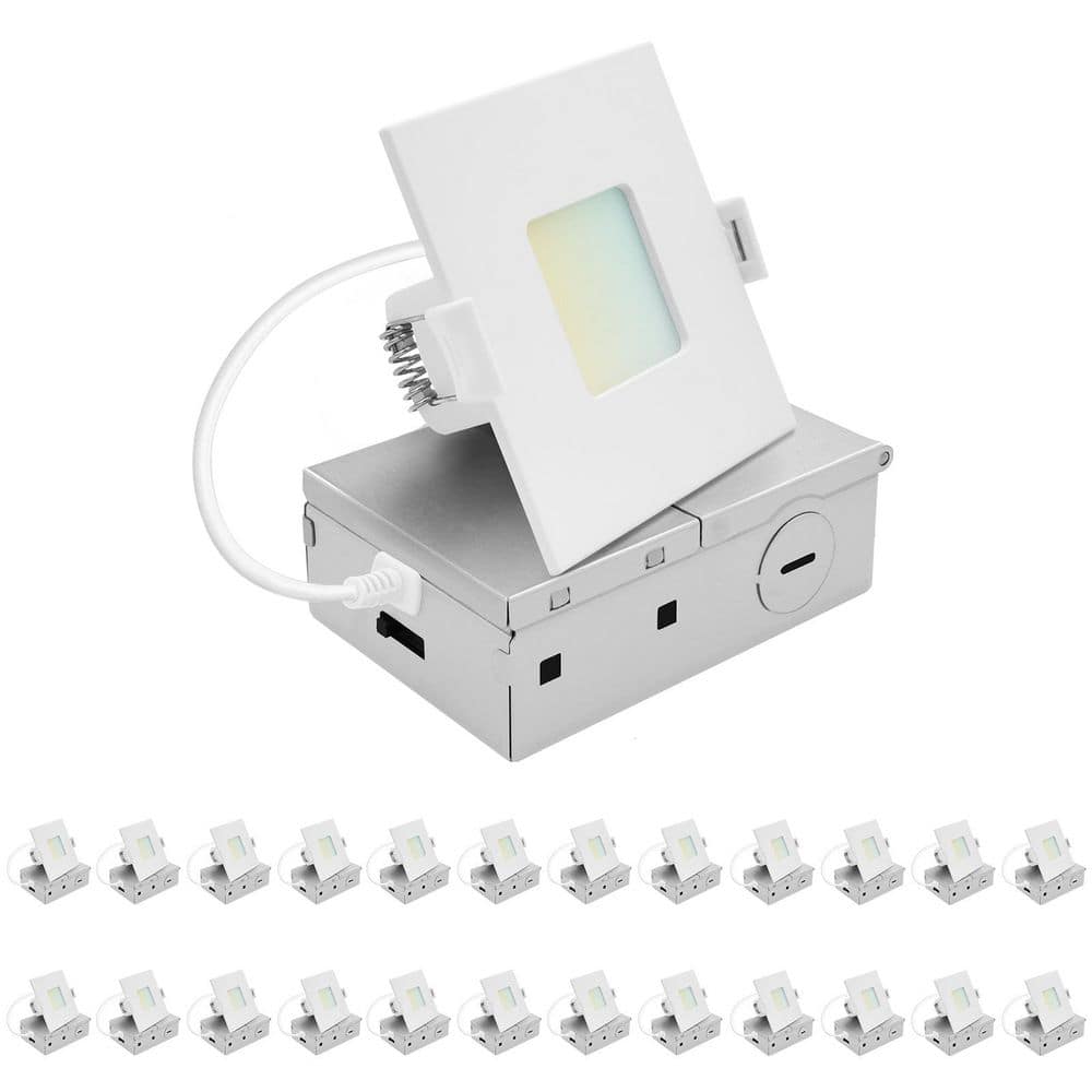 3 In. Integrated LED Square Recessed Light, Mini Panel Light, 5CCT, 660LM, 8W, 100°, Dimmable, ETL Listed 24 Pack price history on PriceWatchPro