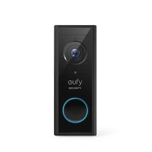 Video Doorbell 2K Wi-Fi Wireless Add-on Smart Video Camera in Black