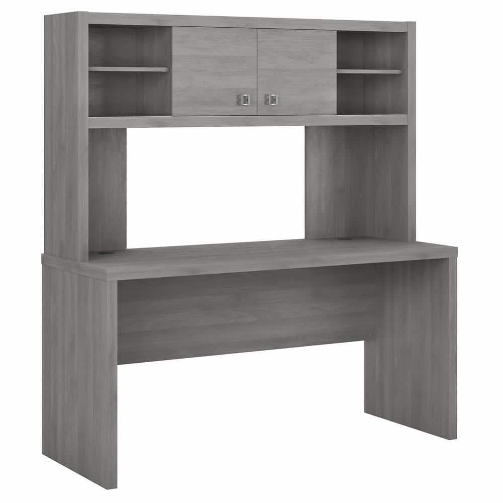 UPC 042976193966 product image for Echo 60 in. Rectangular Modern Gray Desk with Hutch | upcitemdb.com