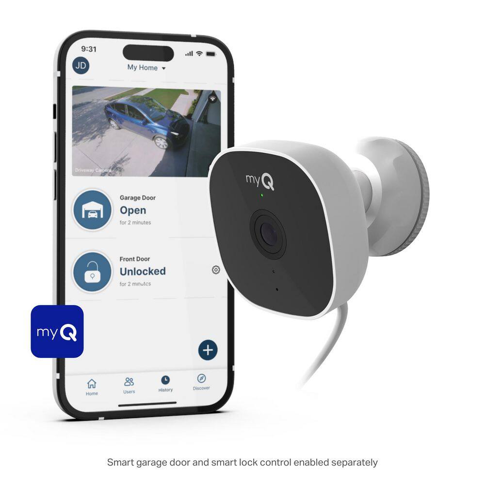 myQ Smart White Wireless Outdoor Security Camera with Night Vision