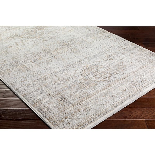 Edmonton Light Gray Medallion 7 ft. x 9 ft. Indoor Area Rug