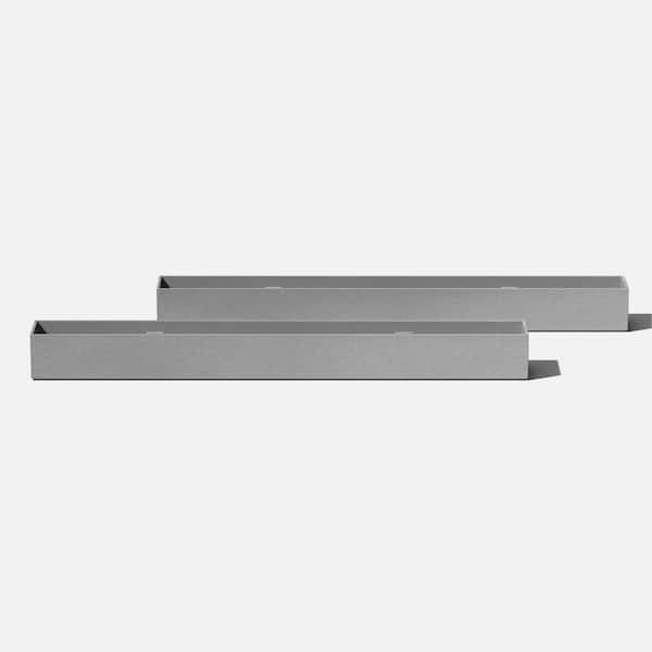 Veradek Geo Series Trough 32 in. Grey Plastic Planter (2-Pack)