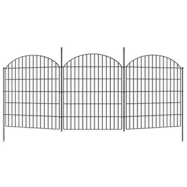 15 Panels Decorative Garden Metal Fence 33in H x 33.46ft L No Dig Rustproof Animal Barrier for Yard Flower Bed Patio