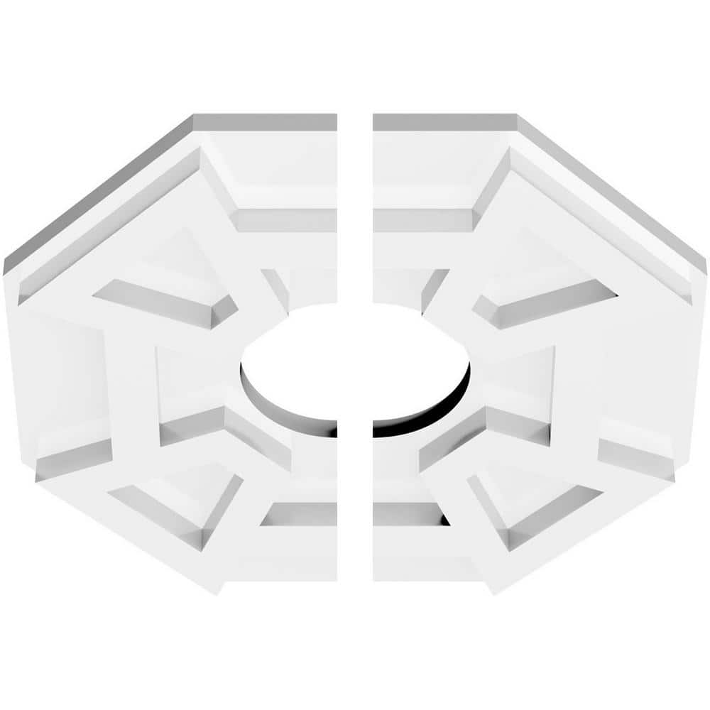 10" White PVC Contemporary Two-Piece Ceiling Medallion