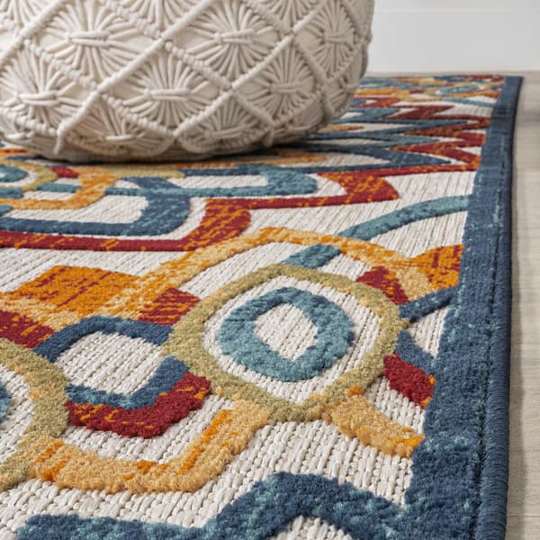 Floor Vinyl Rug, Mandala Kitchen Rug, Linoleum Colorful Area Rug