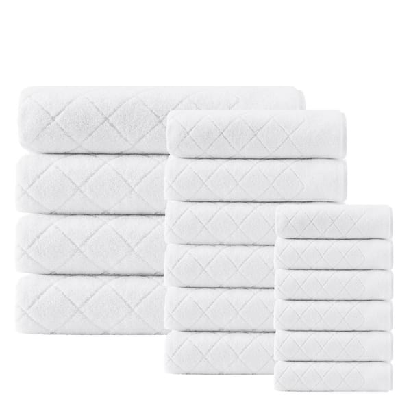 Unbranded Gracious 16-Pieces White Turkish cotton Towel Set