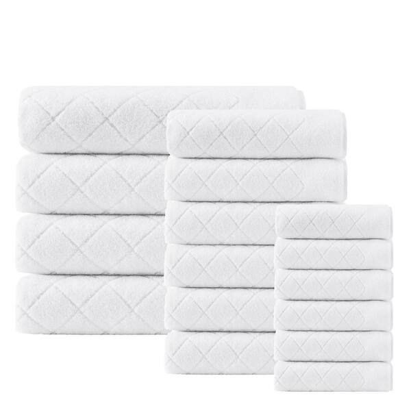 4pc Anton Turkish Cotton Bath Towel Set White - Enchante Home