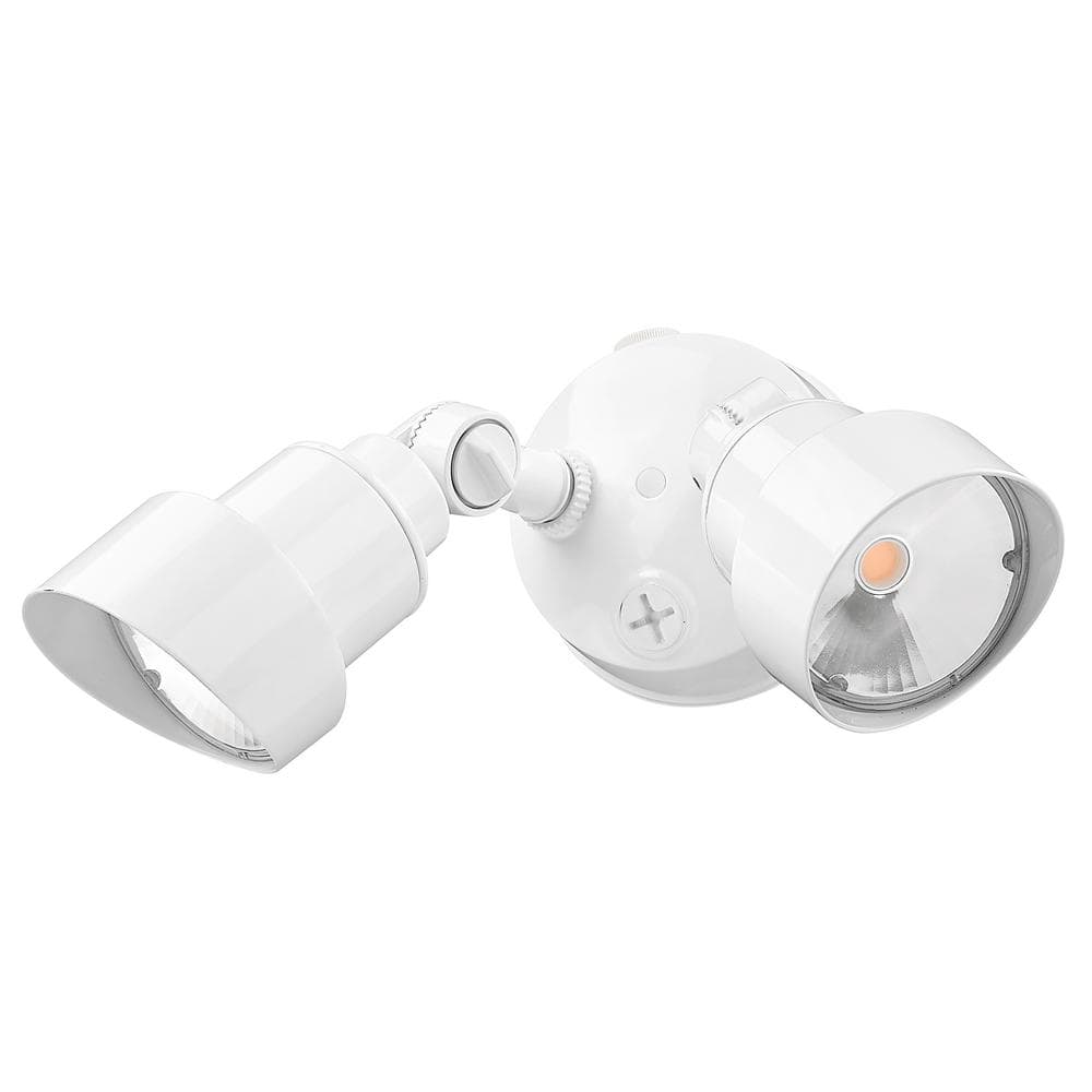 Gloss White Dual Head LED Security Floodlight