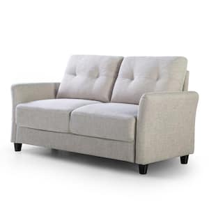 Ricardo 31.5 in. Beige Polyester 2-Seater Loveseat with Removable Cushions