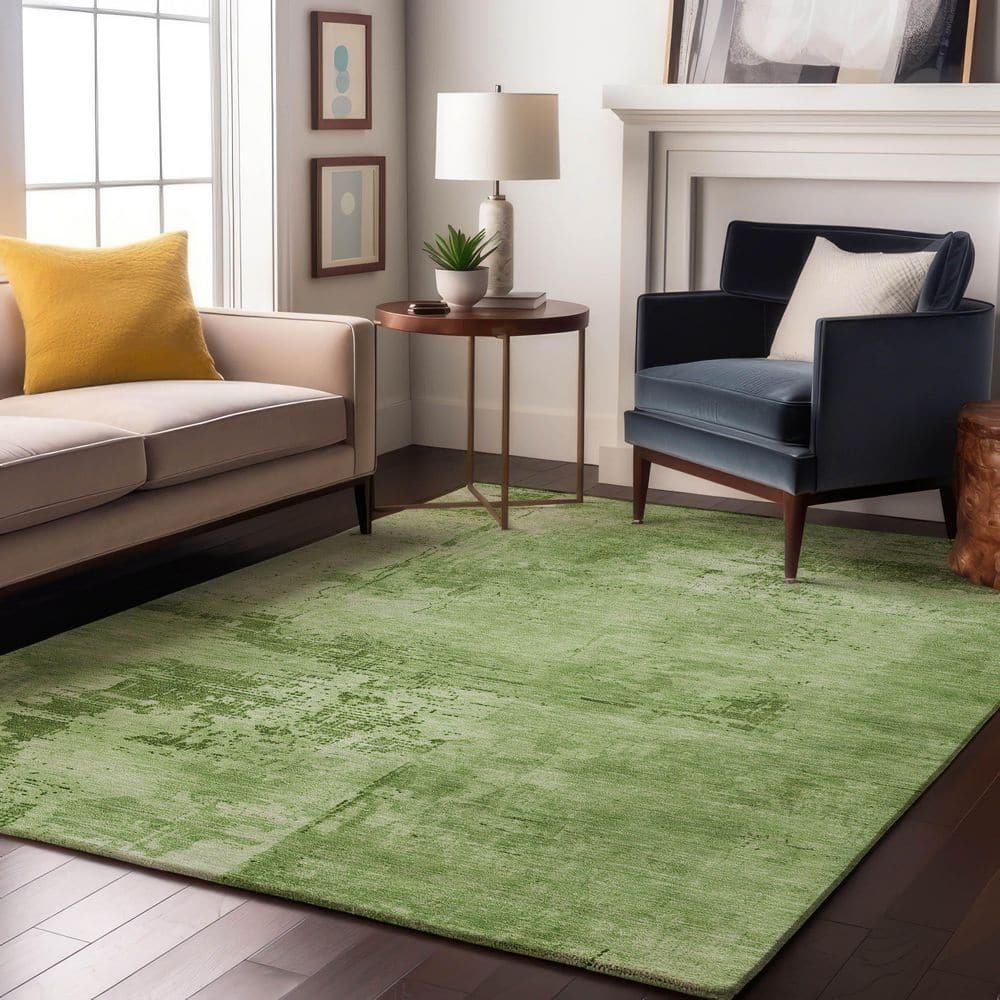 Mayfield Premium Machine Washable Abstract AMF1062 Green 9 ft. x 12 ft. Area Rug price history on PriceWatchPro