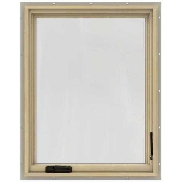 JELD-WEN 30.75 in. x 48.75 in. W-2500 Series Desert Sand Painted Clad Wood Right-Handed Casement Window w/ BetterVue Mesh Screen