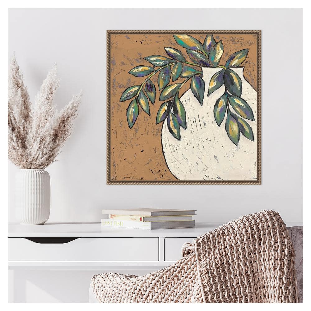 Primitive II Abstract Multicolor Canvas Wall Art with Bronze Frame