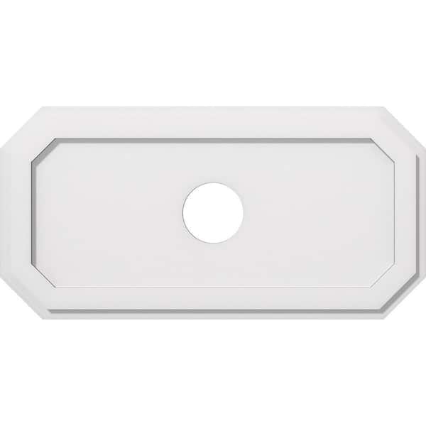 Ekena Millwork 28 in. W x 14 in. H x 4 in. ID x 1 in. P Emerald Architectural Grade PVC Contemporary Ceiling Medallion