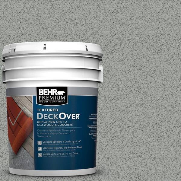 BEHR Premium Textured DeckOver 5 gal. #SC-149 Light Lead Textured Solid Color Exterior Wood and Concrete Coating