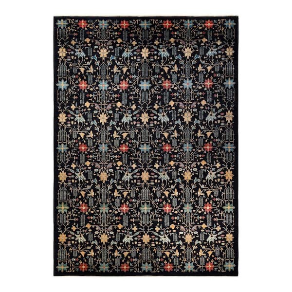 Solo Rugs Eclectic One-of-a-Kind Contemporary Black 10 ft. 1 in. x 14 ft. 2 in. Southwestern Area Rug