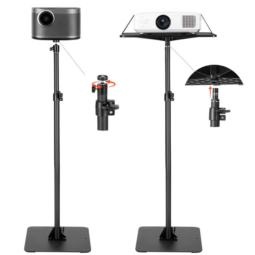 Projector Stand, Adjustable Floor Stand 30.3-63.4 in. 360° Rotating Cart with Gimbal Mount or Tray for Meetings price history on PriceWatchPro