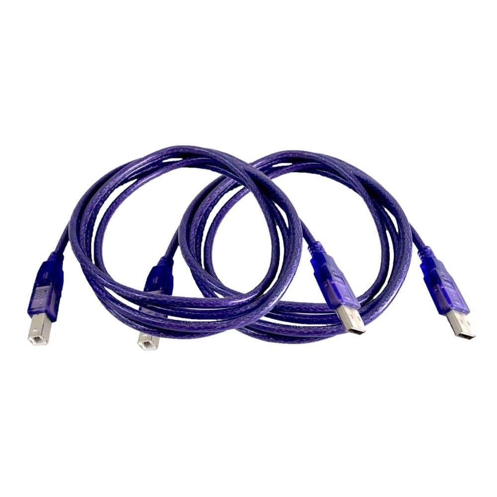 vergeven lijden Componist Micro Connectors, Inc 6 ft. USB 2.0 USB-A to USB-B Male to Male  Cable-Purple (2-Pack) E07-121GRP-2P - The Home Depot
