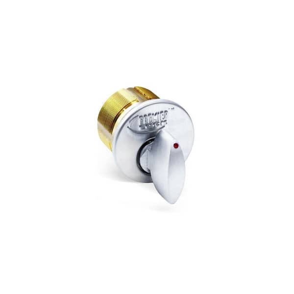 Premier Lock 1 in. Solid Brass Thumbturn Mortise Cylinder with Satin Chrome Finish