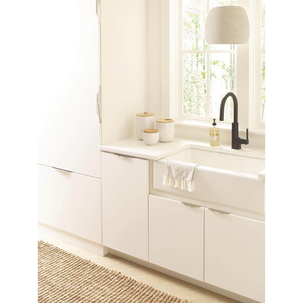 Polished Nickel Modern Cabinet Edge Pull Handle 4-3/16 inch
