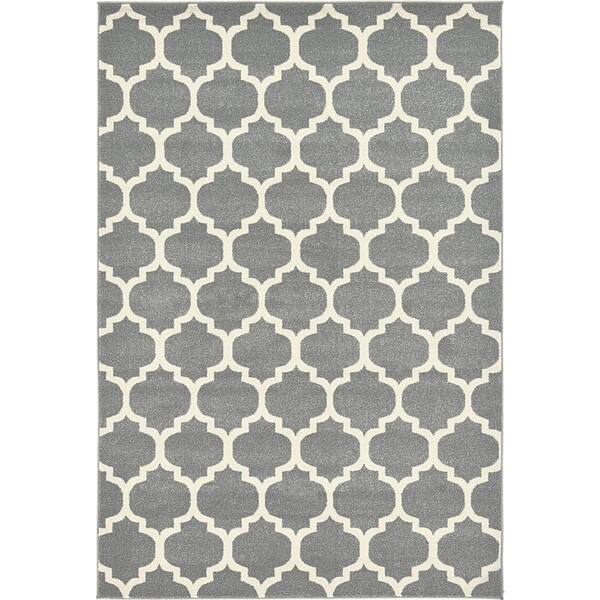 Unique Loom Trellis Philadelphia Gray/Beige 6' 0 x 9' 0 Area Rug