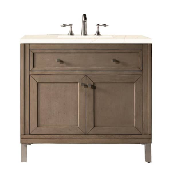 James Martin Vanities Chicago 36 In W X 23 5 In D X 33 8 In H Bath Vanity In Whitewashed Walnut With Quartz Vanity Top In Eternal Marfil 305 V36 Www 3emr The Home Depot