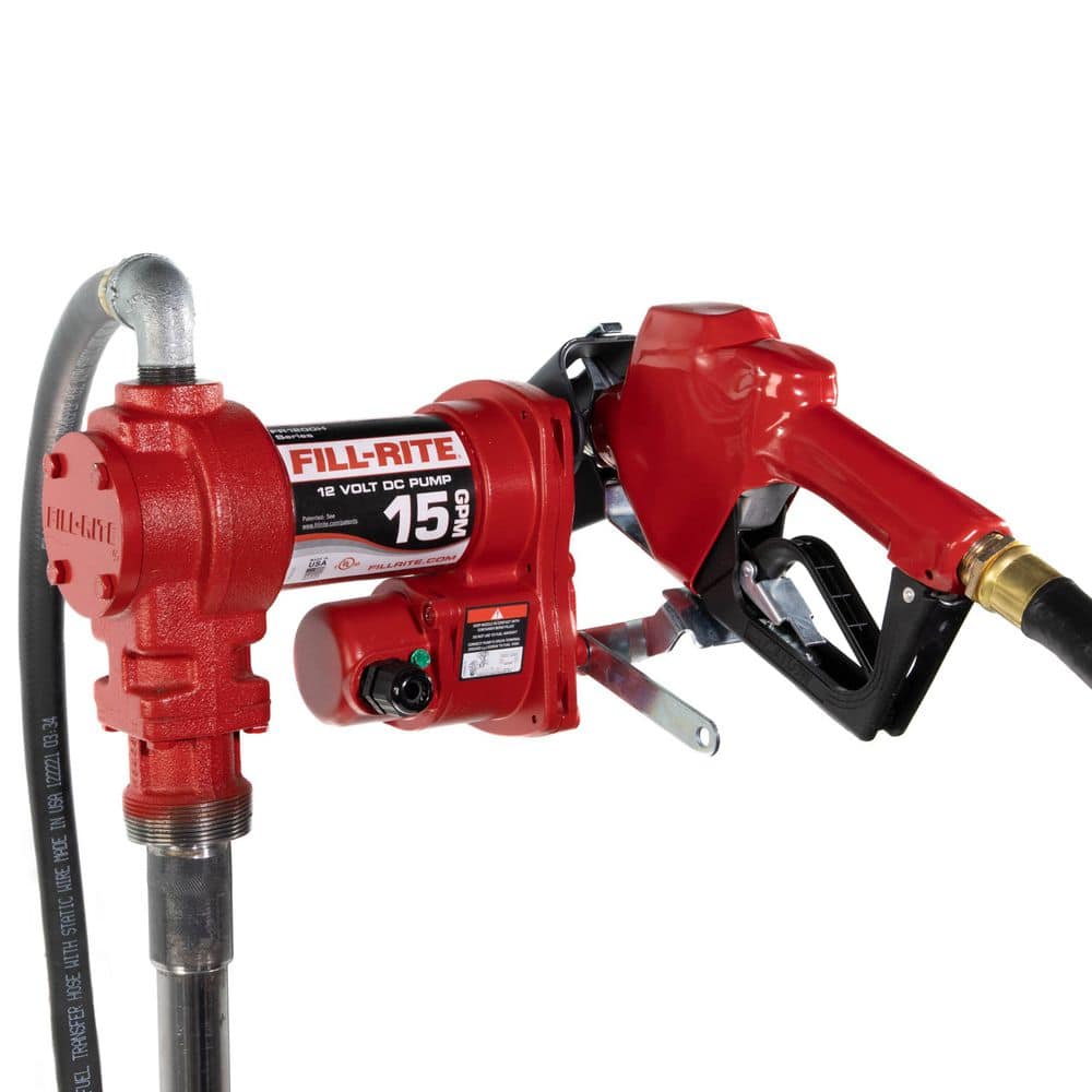 12-Volt 15 GPM 1/4 HP Fuel Transfer Pump (Auto Nozzle Package)