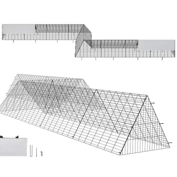 ATENGNES 287 in. x 78.7 in. x 24.2 in. Portable Chicken Tunnels with Corner Frames Fence Kit (2-Sets)