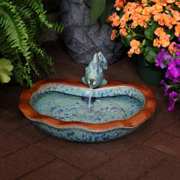 Sunnydaze Decor 7 in. Ceramic Frog Solar Outdoor Water Fountain SL-0285 -  The Home Depot