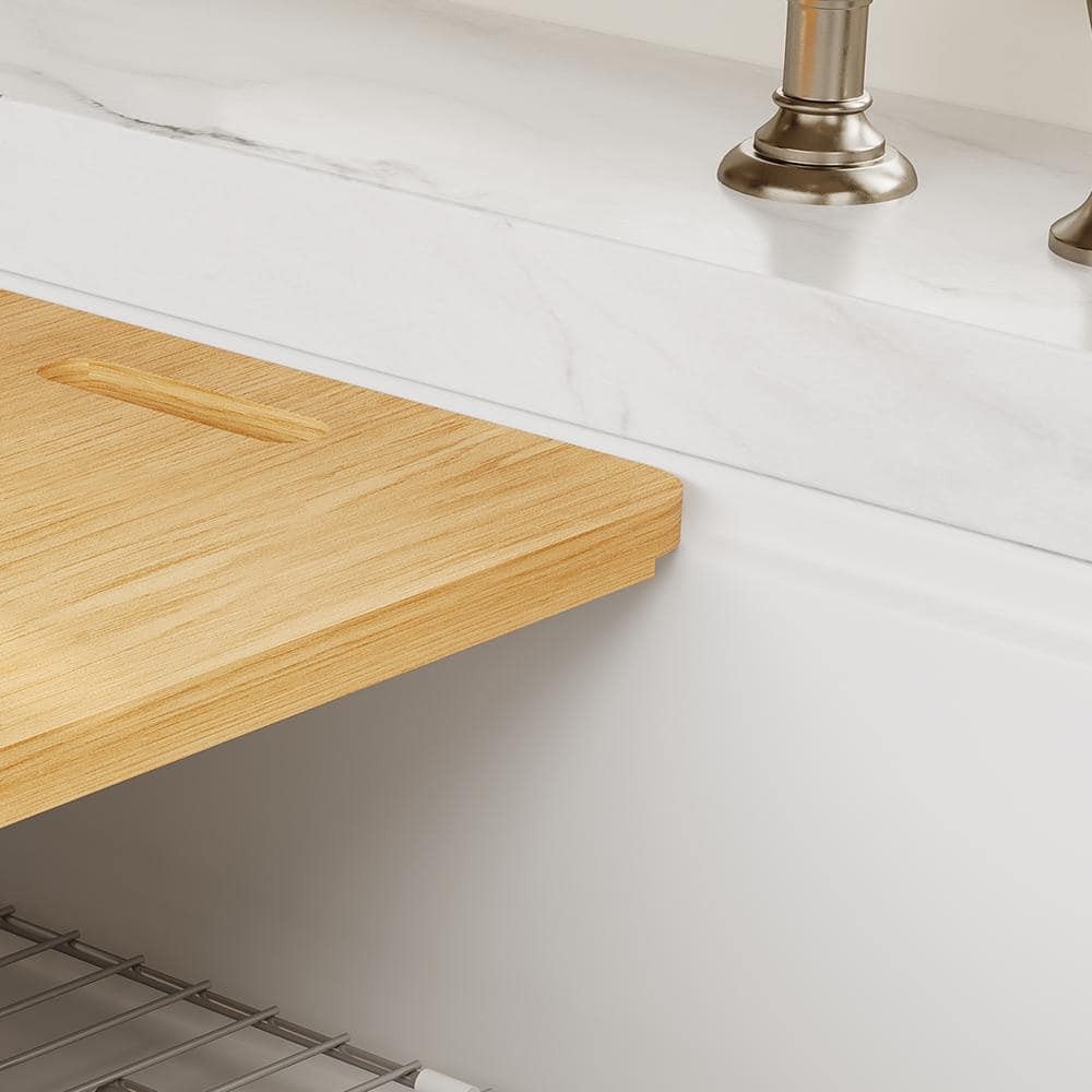 Crisp White Ceramic Single Bowl Farmhouse Workstation Sink