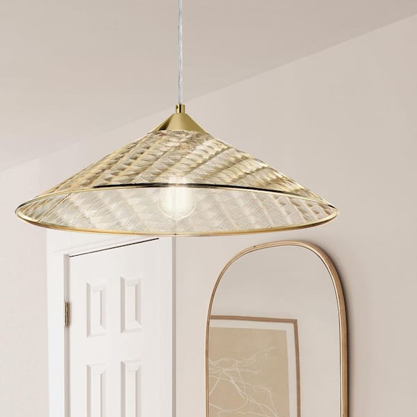 Evelyn 1-Light Gold Metal Hanging Pendant