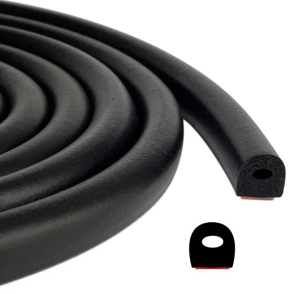0.5 in. x 312 in. Black D Shape EPDM Foam Rubber Seal Tape Self-Adhesive Weatherstrip for Boat Auto RV Garage price history on PriceWatchPro