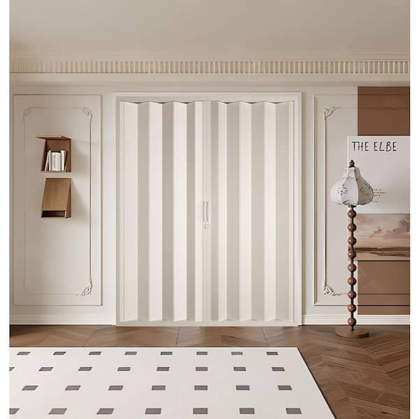 Helhom 72 in. x 80 in. White Interior PVC Accordion Door with