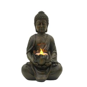 Buddha with LED Tea Lights Candle Holder, Gift Idea, Zen Home Decor Meditation Accessories, Meditation/Yoga Gifts