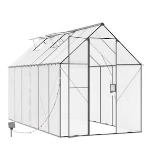 6 x 12 Outdoor Greenhouse Walk in Heavy Duty Storage Shed with Adjustable Vent Window & Lockable Hinged Door for Garden